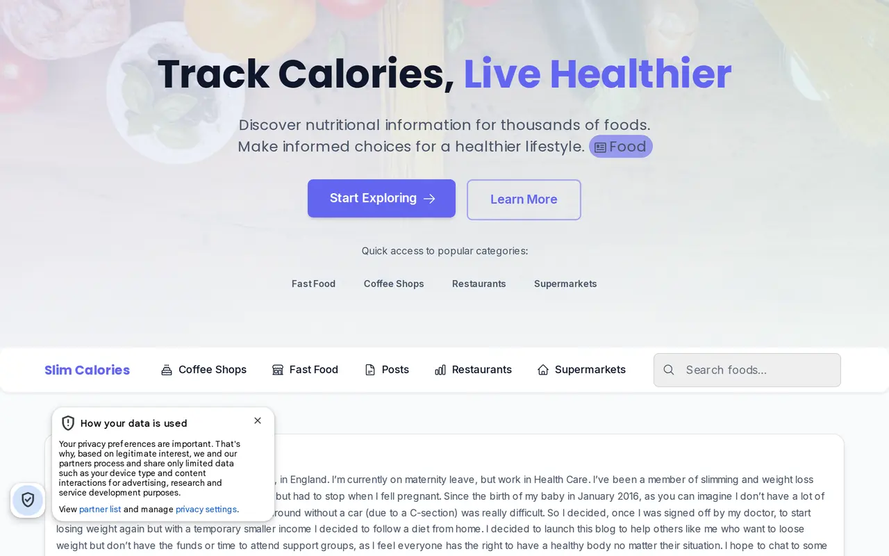 SlimCalories screenshot