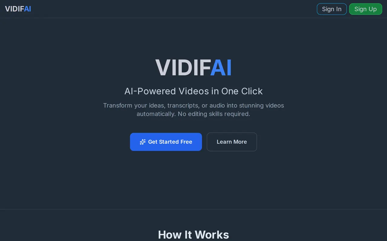 Vidifai screenshot
